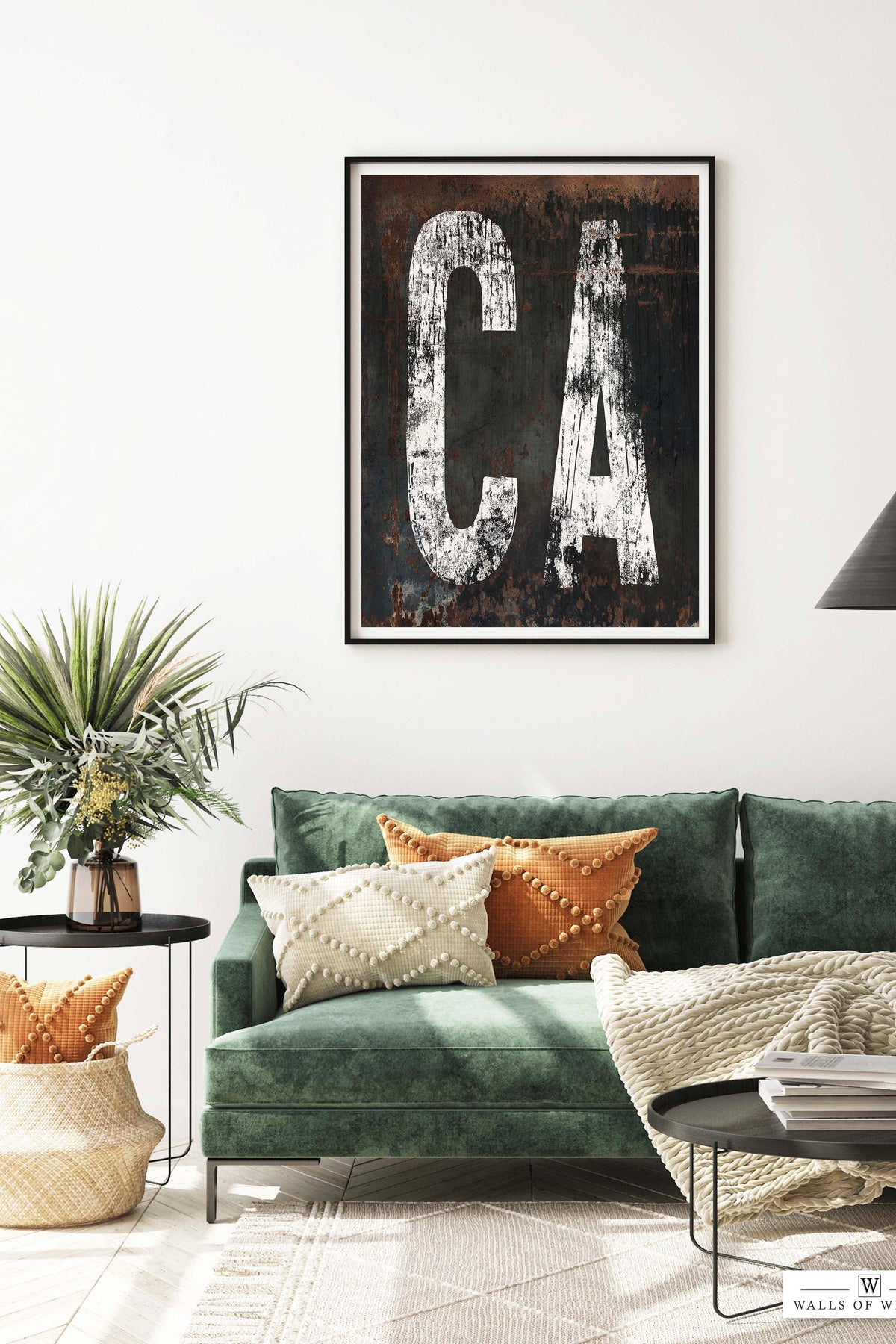 State of California Vintage Poster Print - CA Home State Rustic Bar Decor