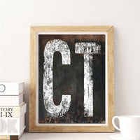 Connecticut Home State Poster Wall Art - CT State Sign Western Style Vintage Print Art