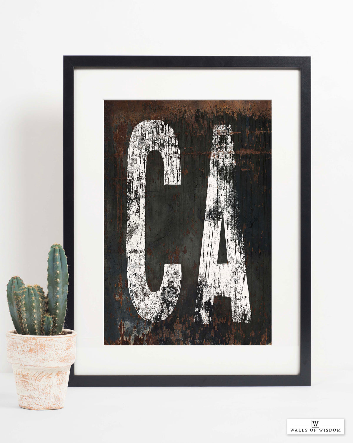 State of California Vintage Poster Print - CA Home State Rustic Bar Decor
