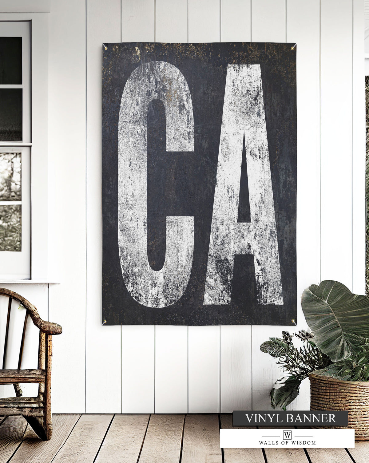 Rugged and Sophisticated Outdoor Decor - CA State Industrial Style Wall Art