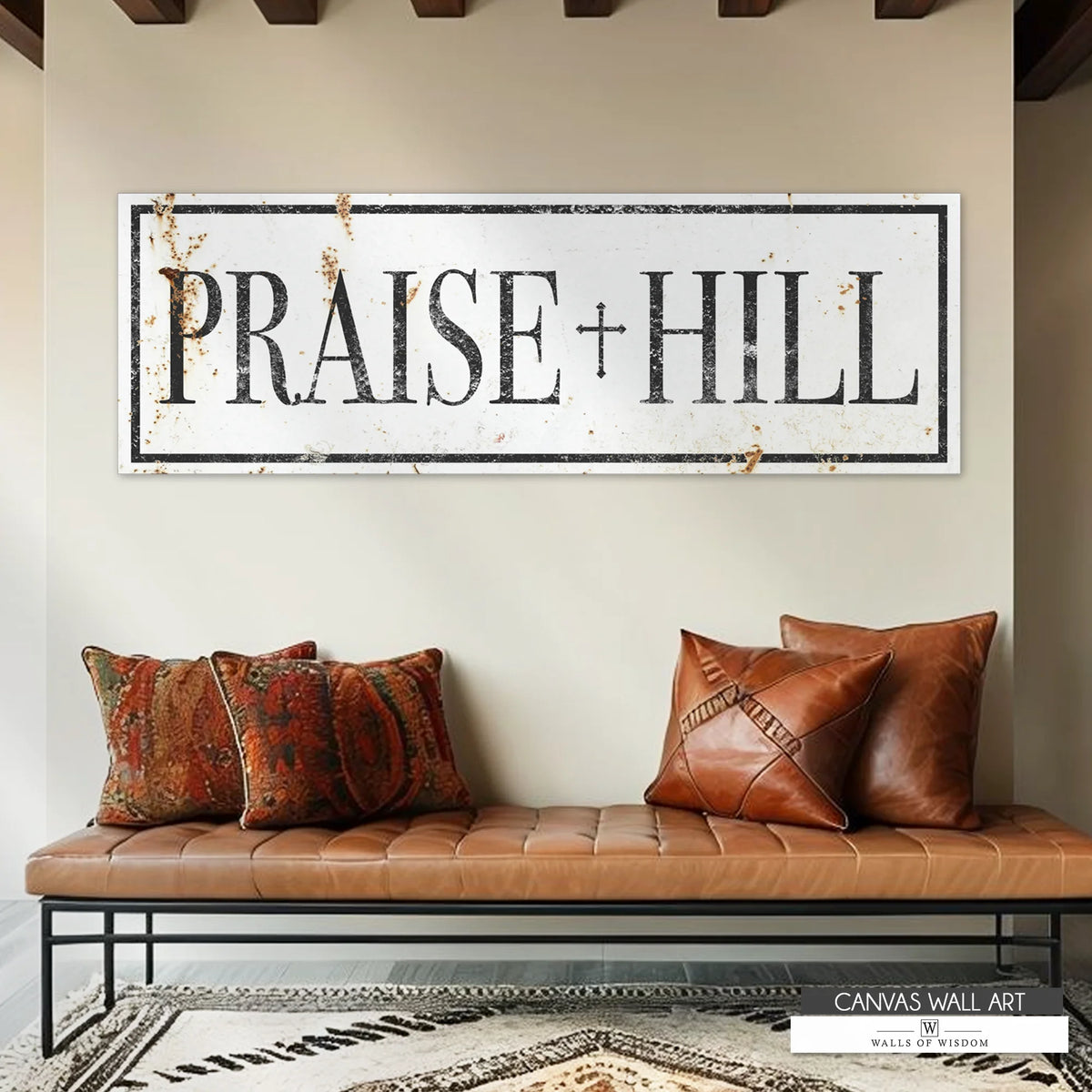 Praise Hill Canvas – Vintage Western Cottage Christian Wall Art