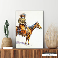 Frederic Remington Arizona Cowboy canvas print featuring a classic Western scene.