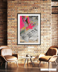 Modern Cowgirl Photo Print Art with vibrant pink, teal, and mustard accents