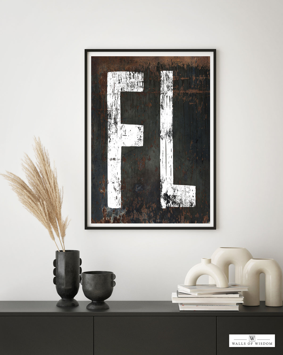 Vintage FL Home State Sign Poster - Florida Wall Art Home Bar Wall Art Vintage Sign