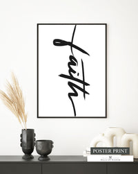 Faith Typography Poster Wall Art  - Christian Motivational Print Art