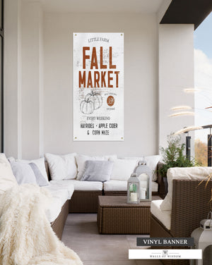 Old Pumpkin Farm Sign - Vintage Fall Market Sign for Patios