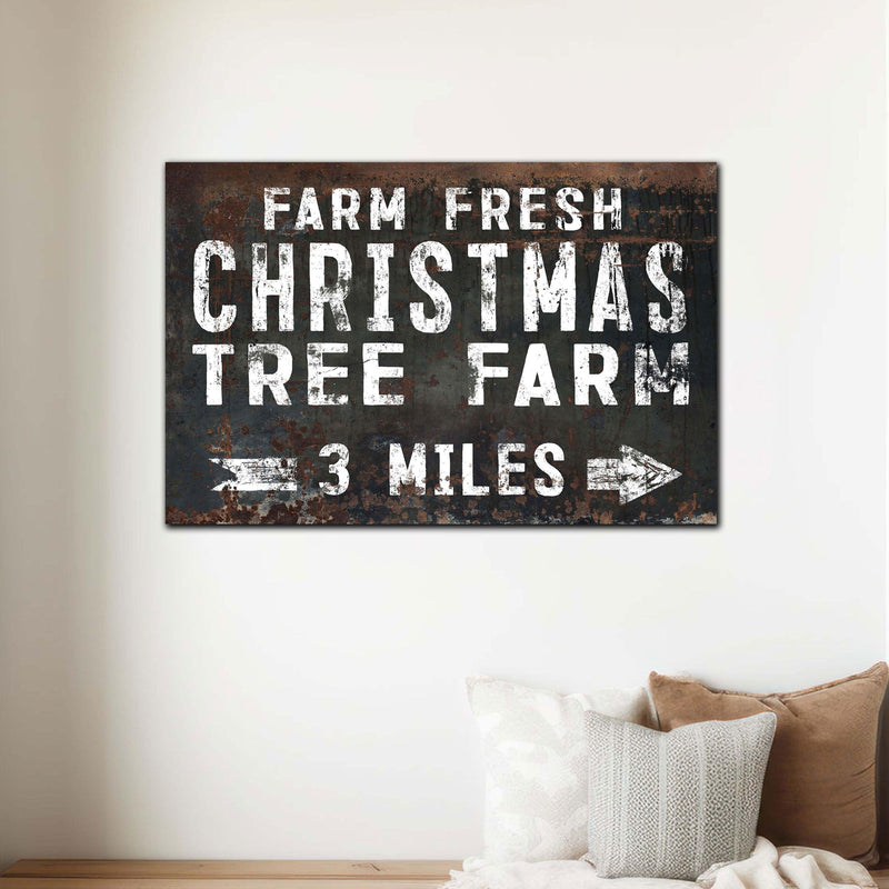 vintage christmas sign in black metal sign style