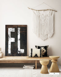 Florida Home State Vintage Canvas Wall Art - Black Distressed "FL" State Sign - Florida State Lover Wall Decor