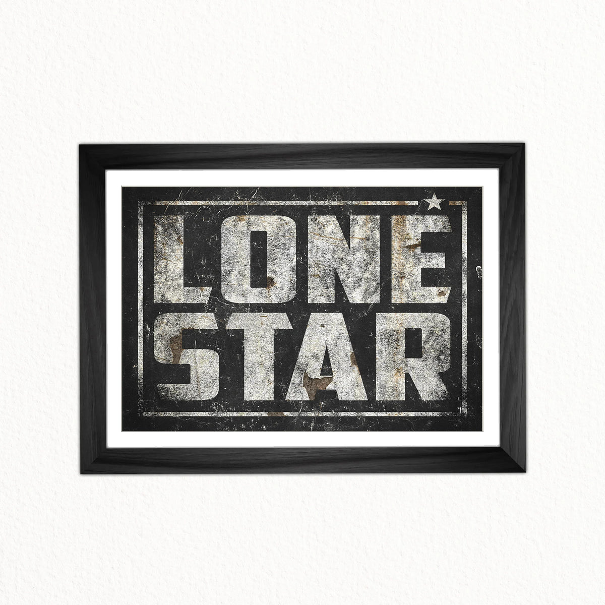 Framed Bold Texas state pride poster print in Western vintage style