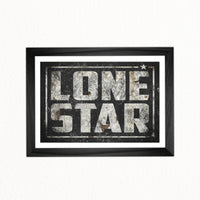 Framed Bold Texas state pride poster print in Western vintage style