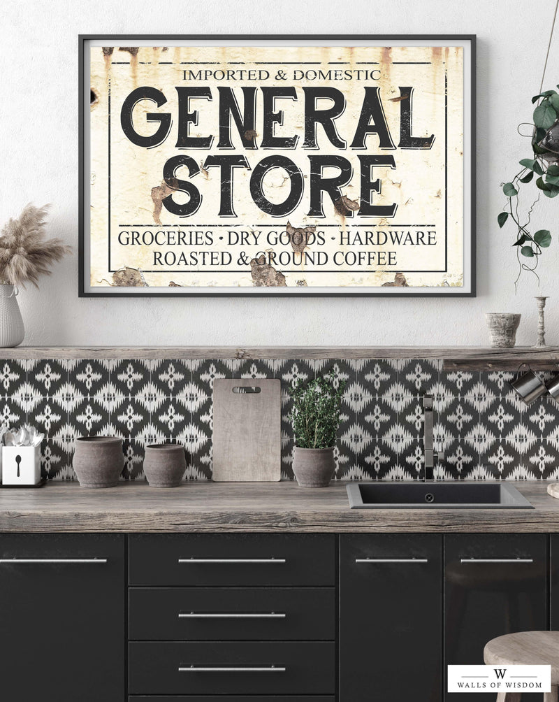 Vintage General Store Poster Print - Old Timey Rustic Signs