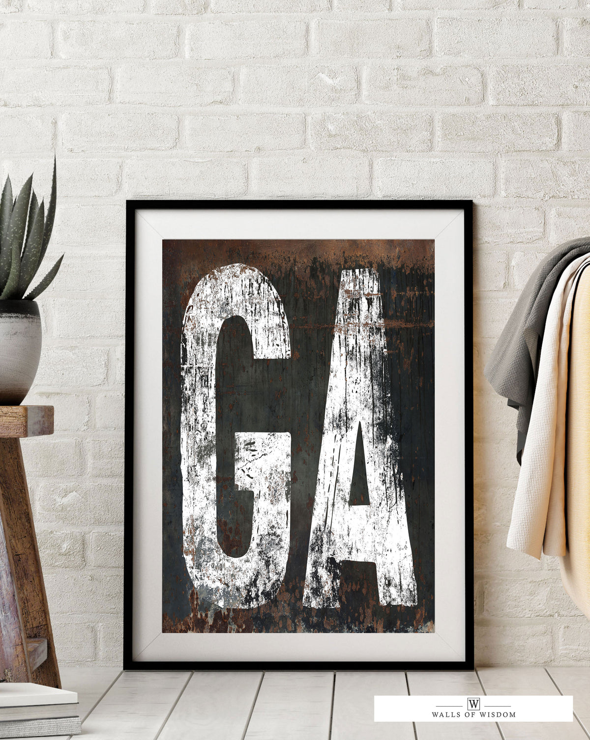 Georgia Home State Southwest Typography Poster Print - GA State Sign Vintage Style Wall Art
