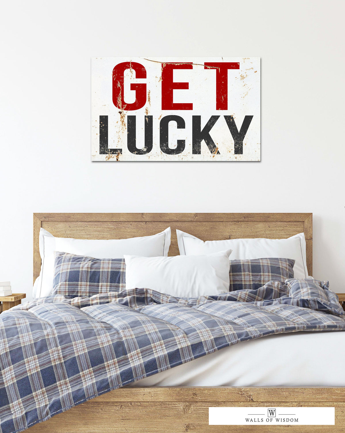 Get Lucky Sarcastic Bar Sign Canvas Art - Vintage Signage Bar & Lounge Quote Wall Decor