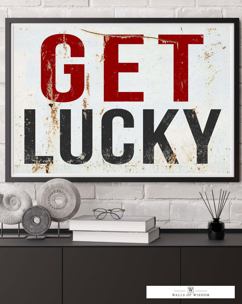 Get Lucky Humorous Bar Poster - Vintage Signage Print for Lounge
