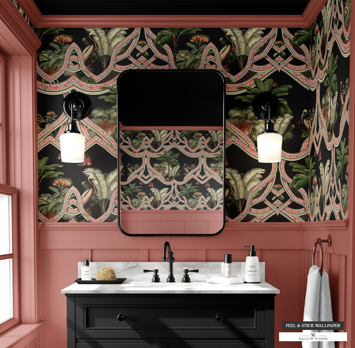 Luxurious and bold Havana Night Wallpaper, perfect for transforming any room with a tropical art deco flair.