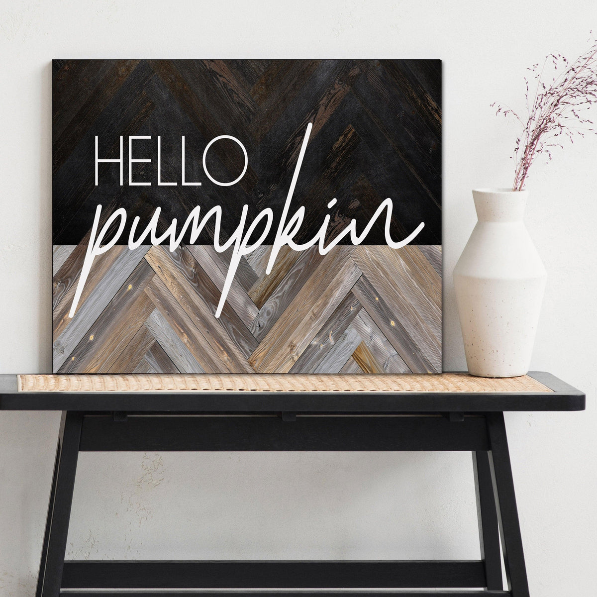 Hello Pumpkin Fall Sayings Canvas Sign - Charming Autumn Decor