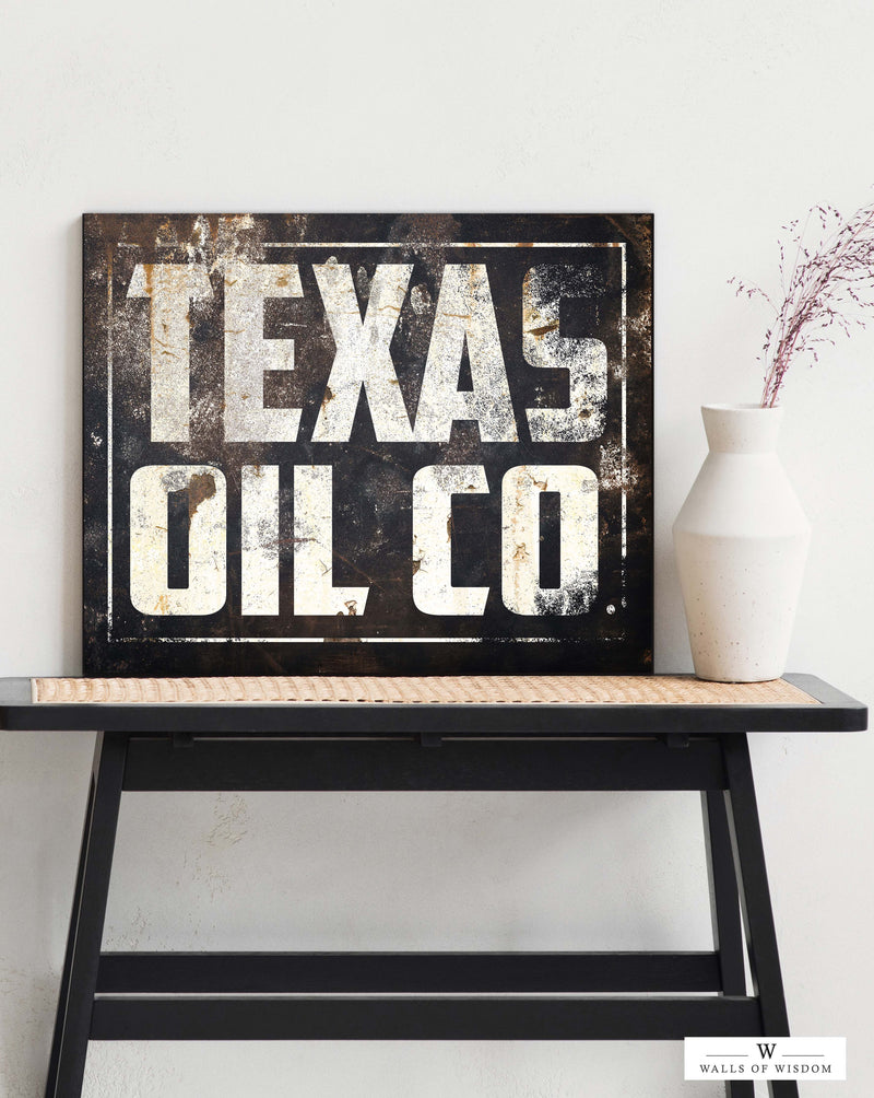 TX Bar Sign outdoor vinyl sign with black distressed background and aged off-white font, ideal for adding vintage elegance to patios, bars, and gardens.