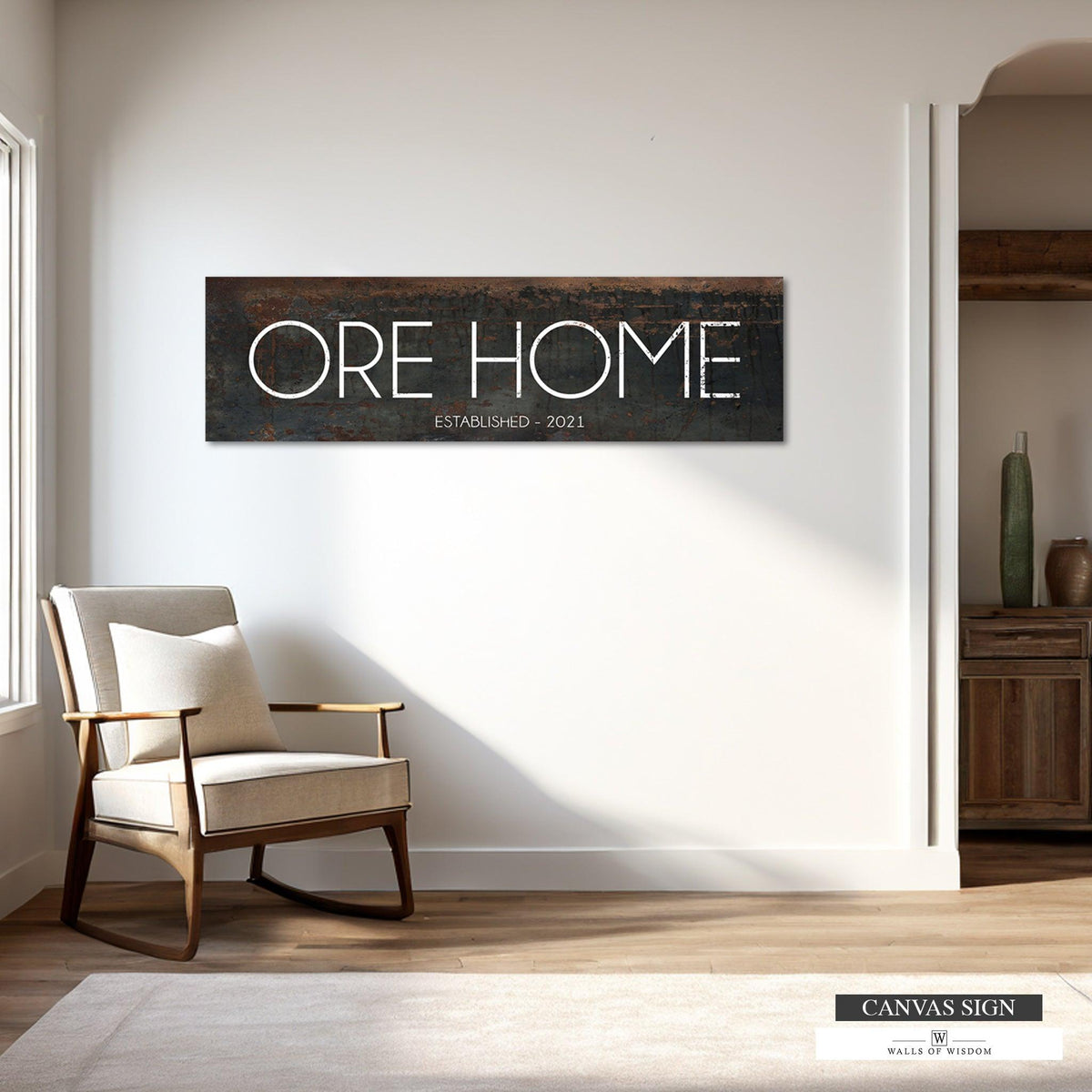Black Personalized Farmhouse Name Canvas Wall Art NLSC0127
