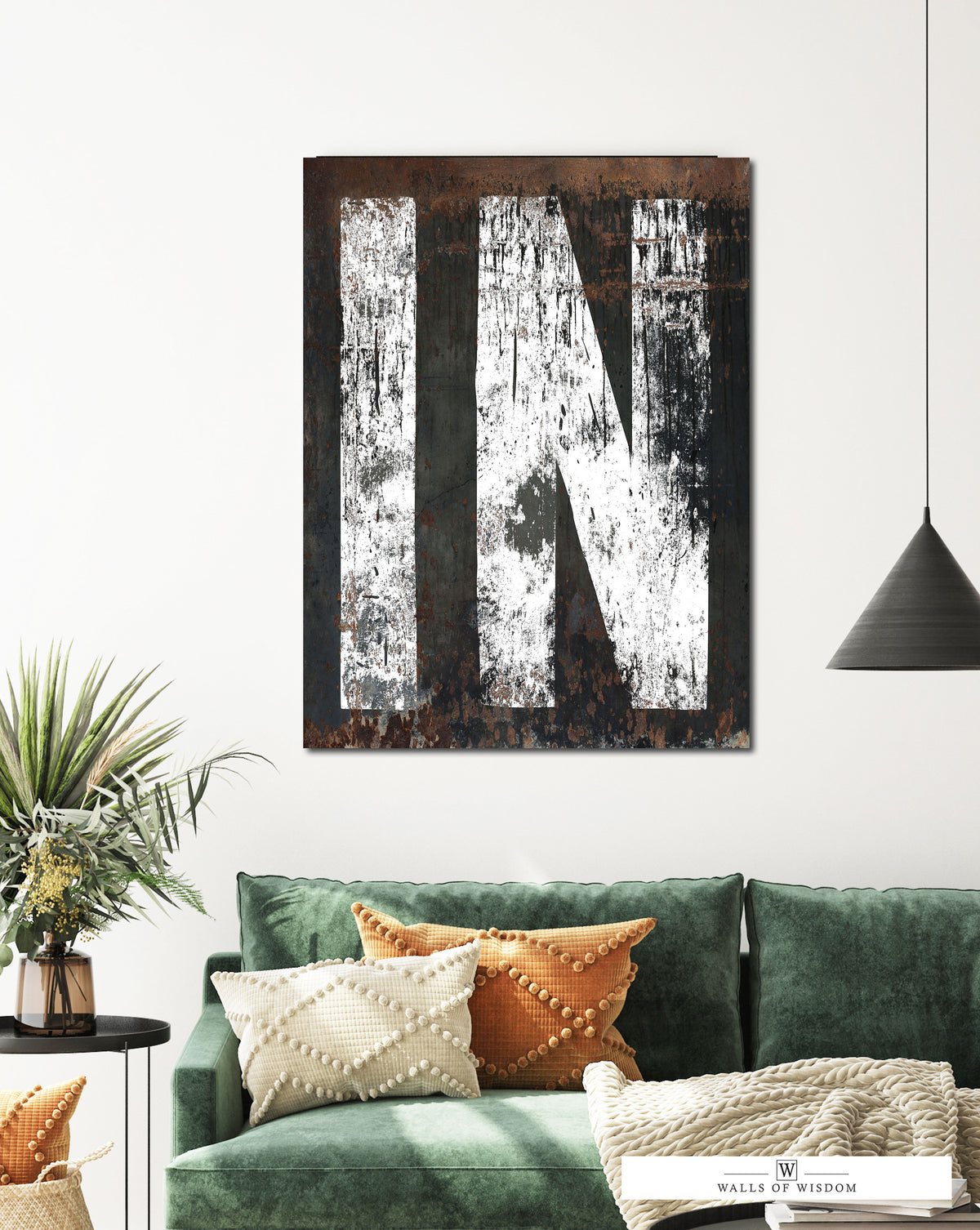 Indiana State Decor Sign Rustic Southwest Canvas Wall Art - IN Home State Western Style Art Print
