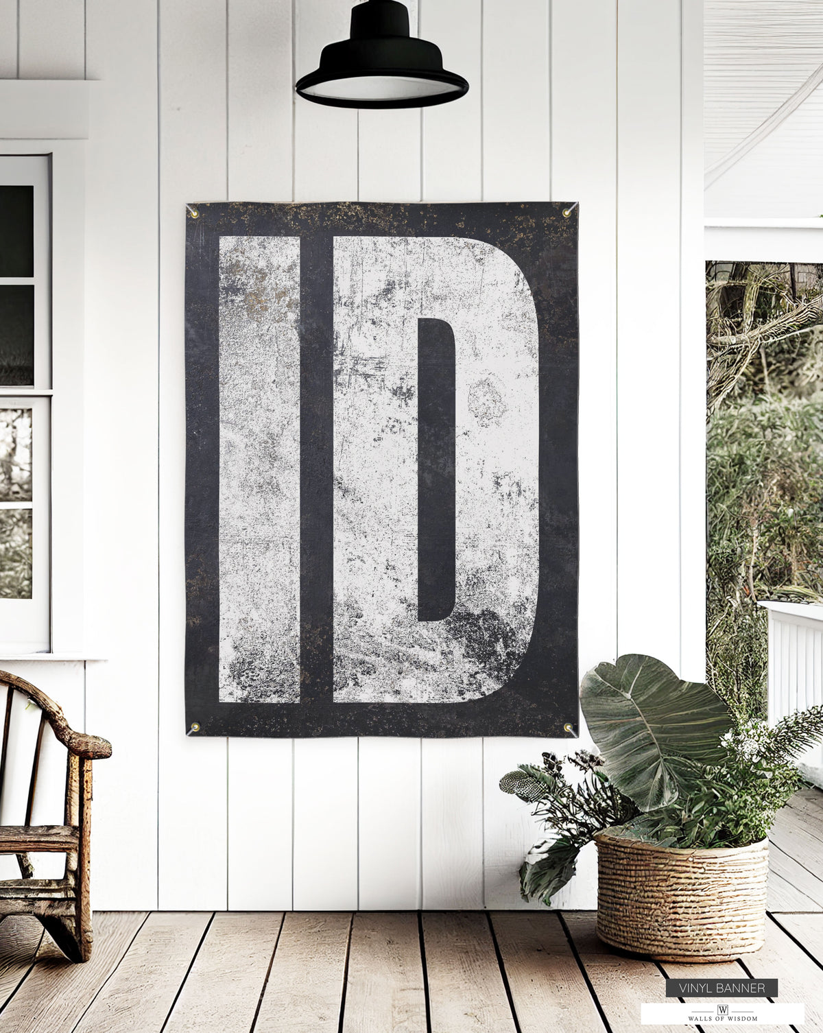 "Idaho-Themed Rustic Outdoor Decor: A vinyl porch sign that brings a touch of western elegance to any space, ideal as a moving state gift or to enhance your own Idaho home with rustic charm."