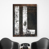 Vintage Illinois canvas art blending industrial and farmhouse styles with a textured, aged backdrop and state depiction