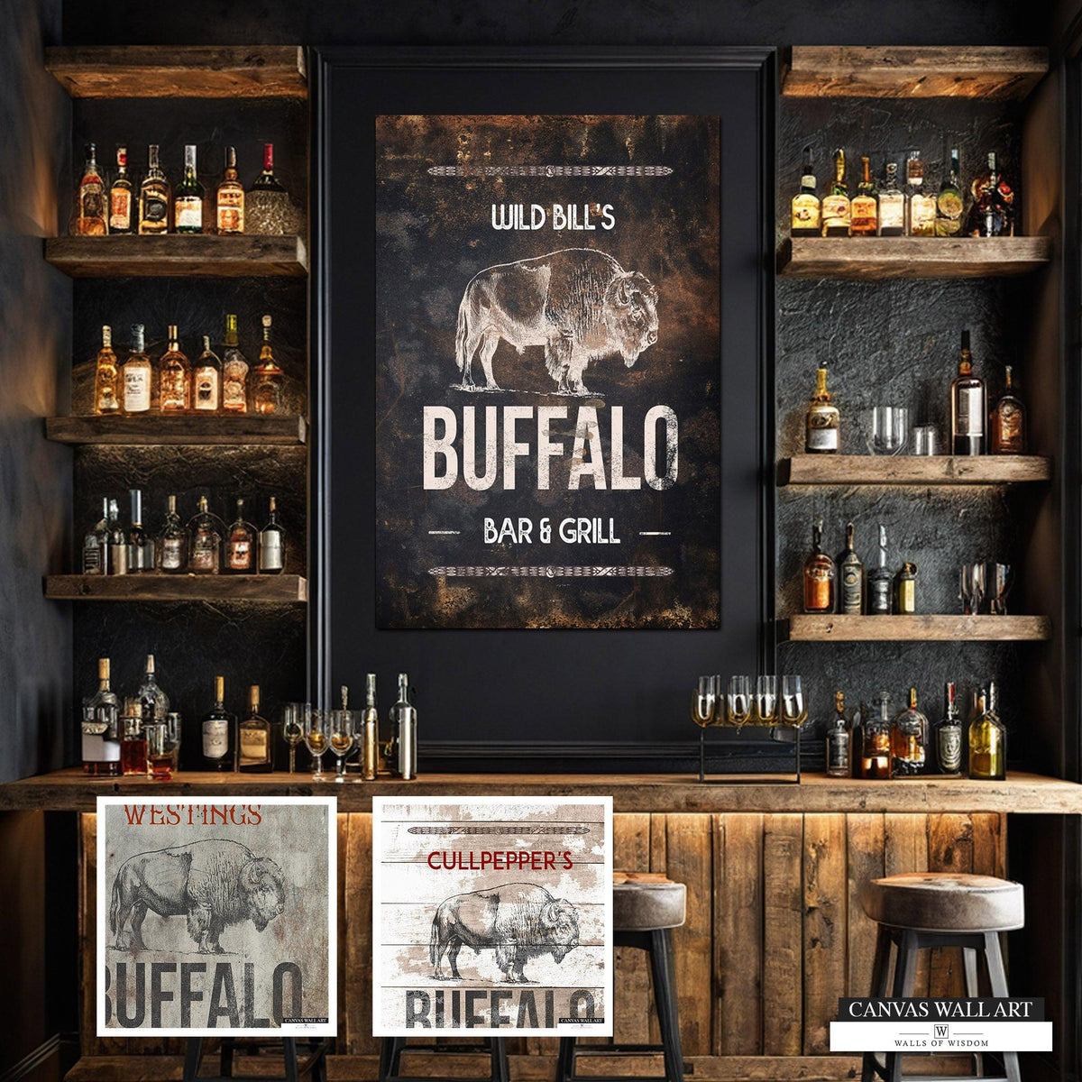 custom home bar decor vintage western decor Bar Art