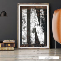 Indiana Home State Typography Poster Wall Art - IN State Sign Rustic Western Print Art