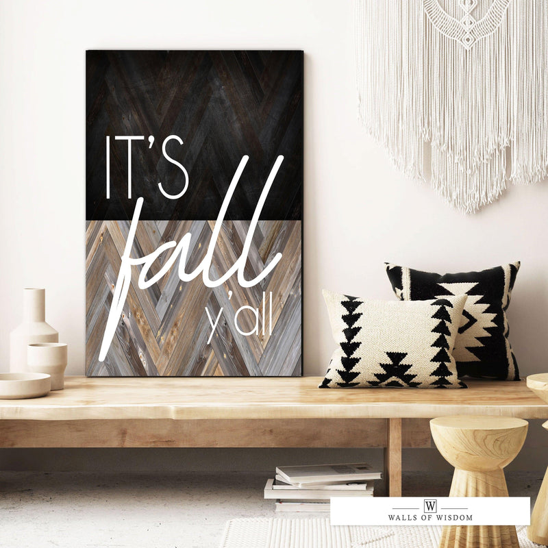 Western Fall Sayings Wall Art - It's Fall Y'all Sign