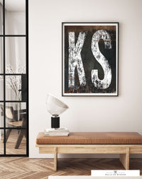 Kansas State Typographic Poster Print - KS Home State Sign Rustic Western Wall Art