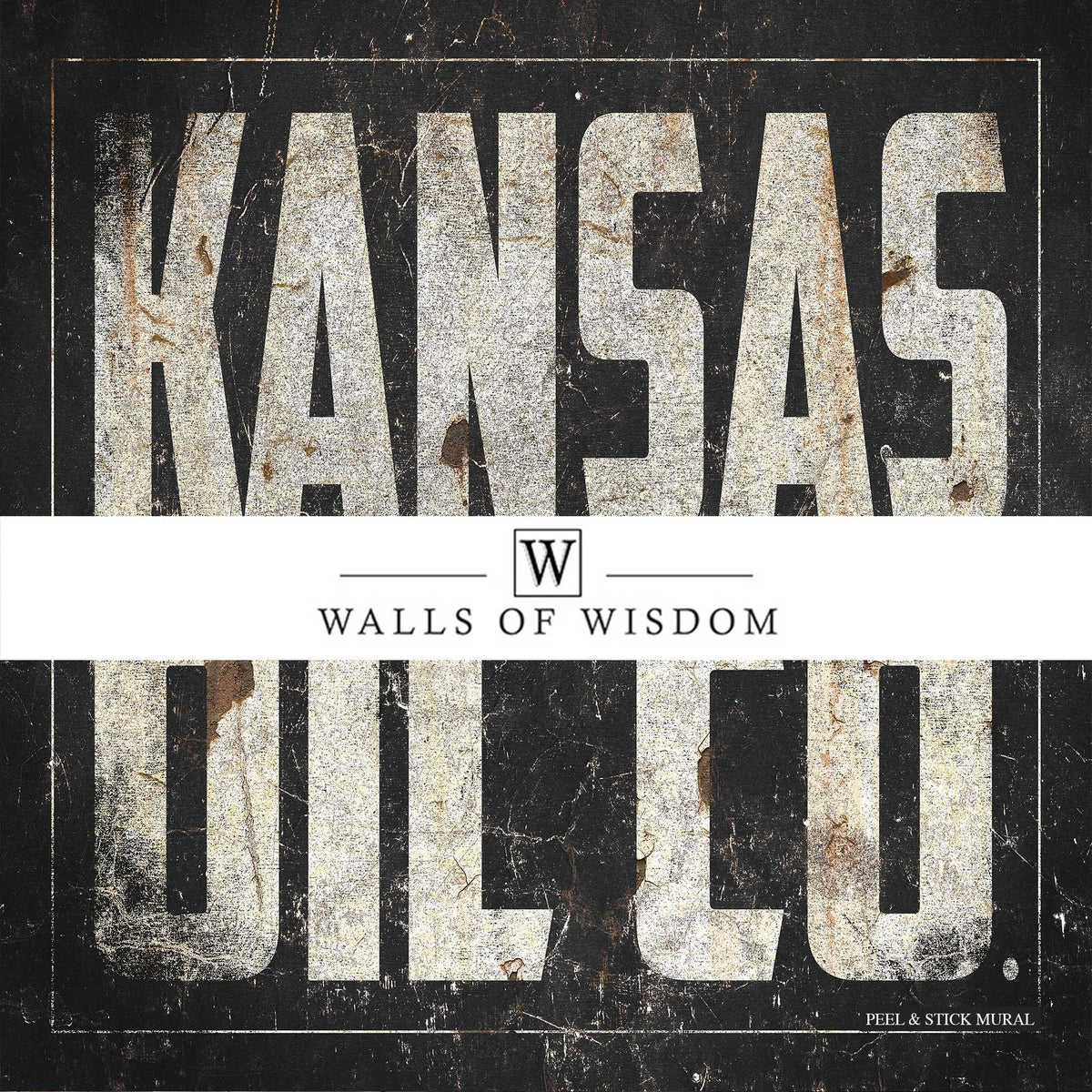 Large wall art vintage Kansas Oil Co wallpaper mural
