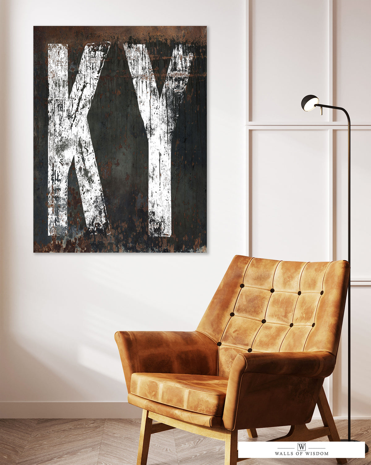 Authentic Kentucky State Typography Wall Art Print: Vintage Industrial & Farmhouse Fusion KY Home State Canvas