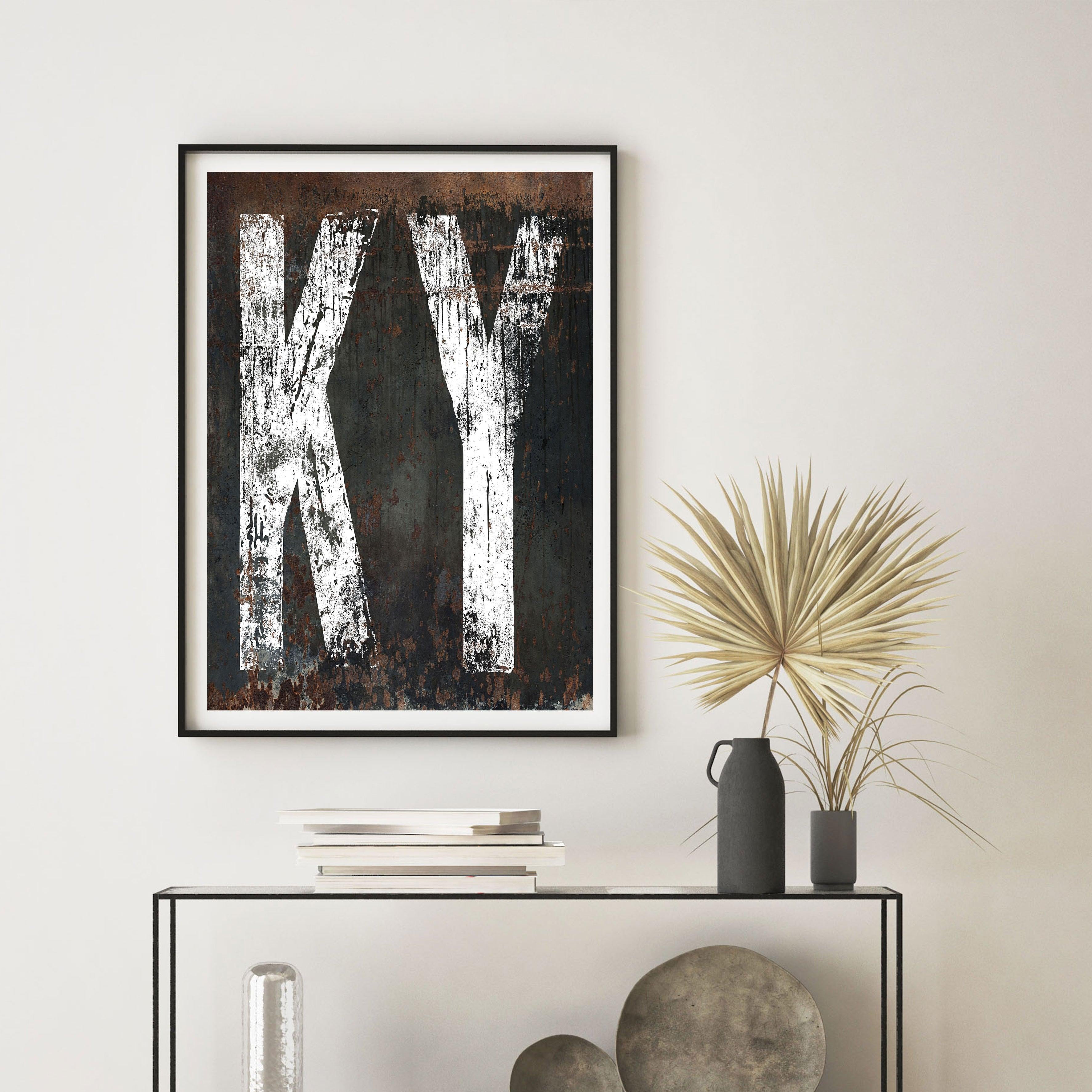 LINStore Cartello Metallico Rustico Lexington KY | 10x40 Cm | Arredo Vintage Per Casa, Ufficio O Aula