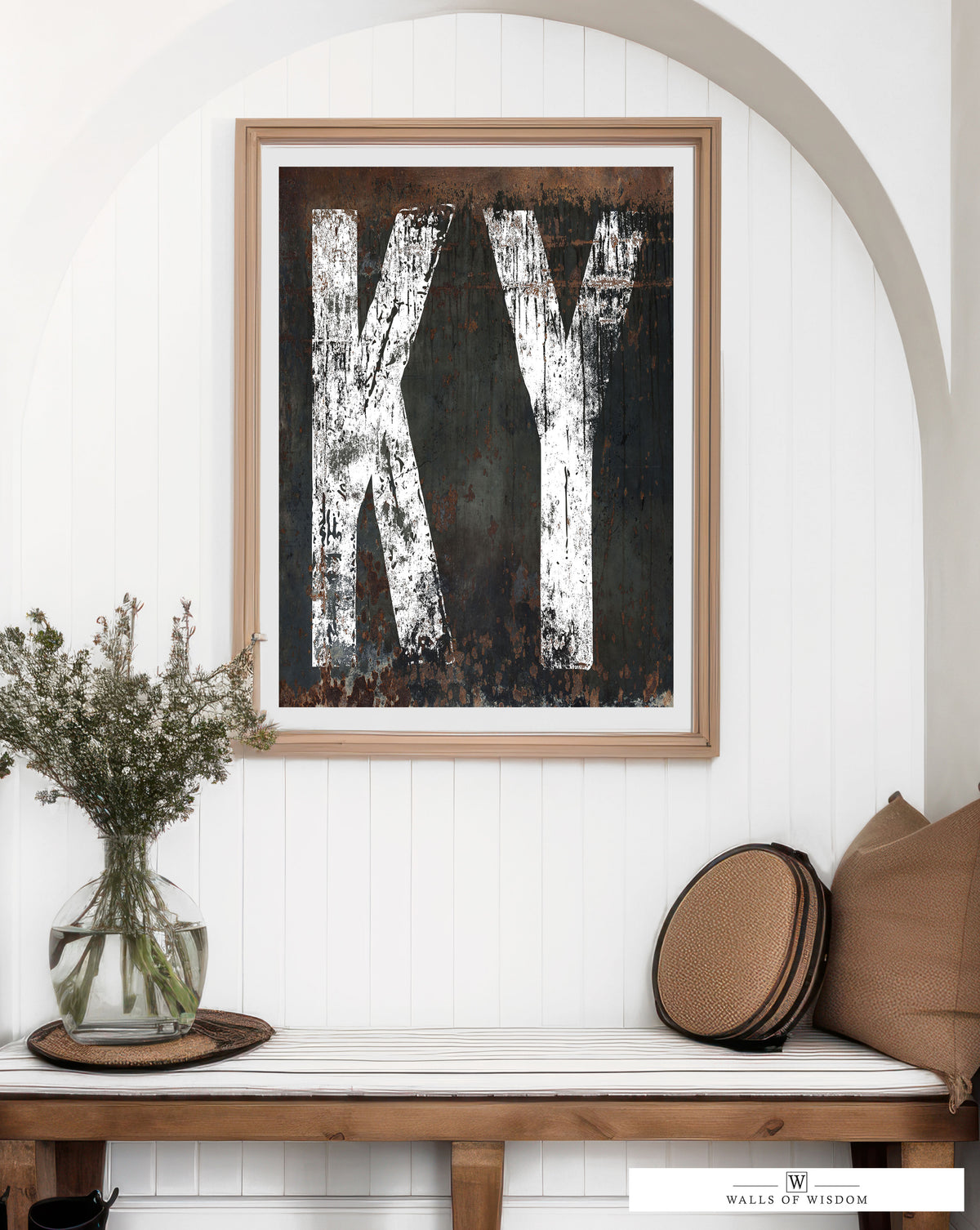 Kentucky Home State Typographic Poster Print - KY State Rustic Western Wall Art