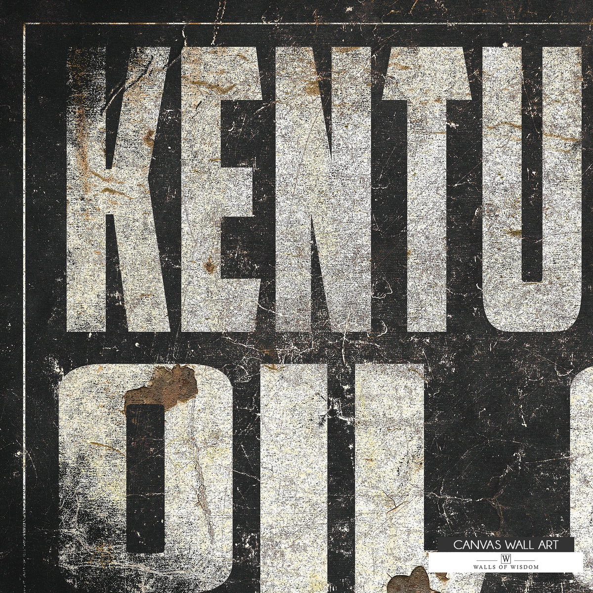 Rustic Kentucky oil company canvas print for ranch homes, man caves, and country offices.