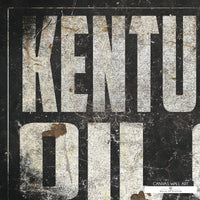 Rustic Kentucky oil company canvas print for ranch homes, man caves, and country offices.