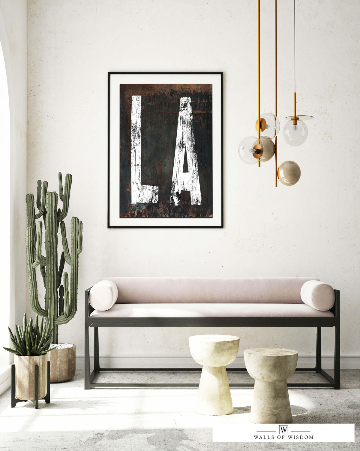 Modern Industrial LA Vintage Poster Print - Loft Style Wall Art