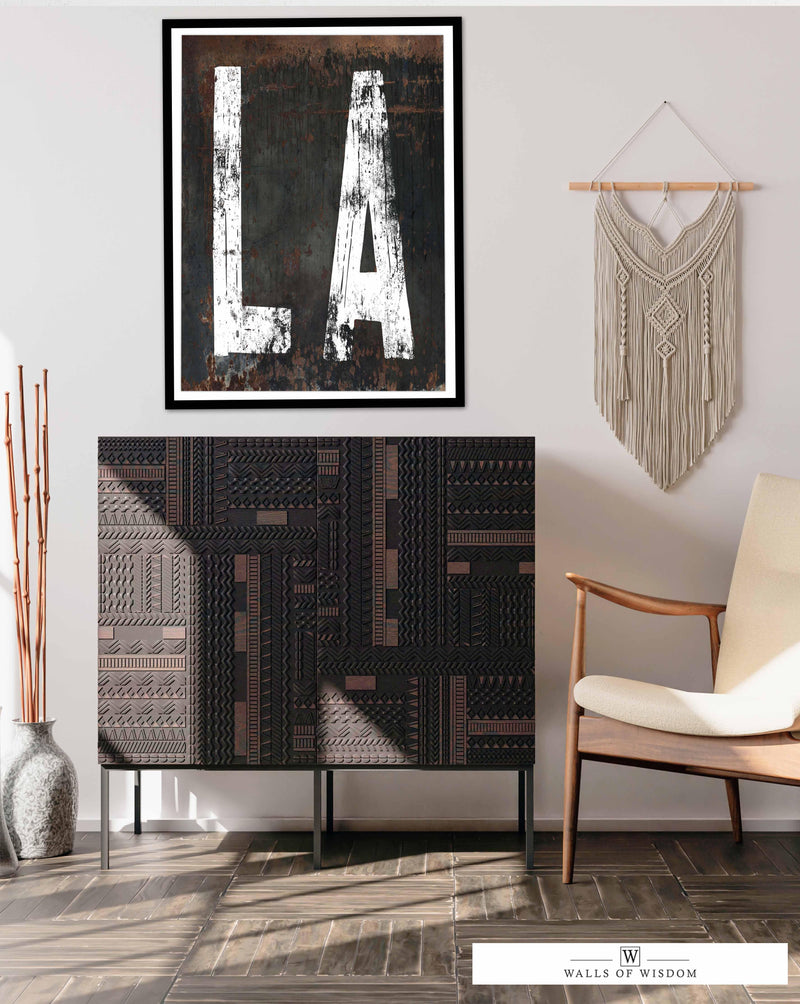 Modern Industrial LA Vintage Poster Print - Loft Style Wall Art