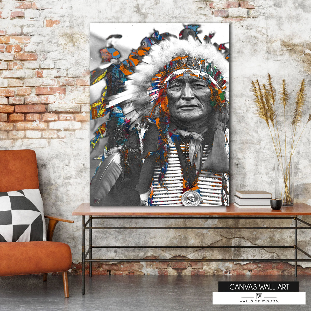 Bold Iron Shell canvas artwork blending historic imagery with subtle contemporary colors for a modern cowboy vibe.