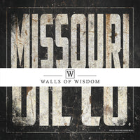 Missouri Oil Co Peel and Stick Removable Wallpaper Mural - Vintage Rusty Metal Sign - Decorative Sign Western Decor