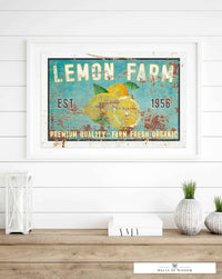 Lemon Farm Vintage Poster Print - Bright and Cheery Kitchen Wall Decor