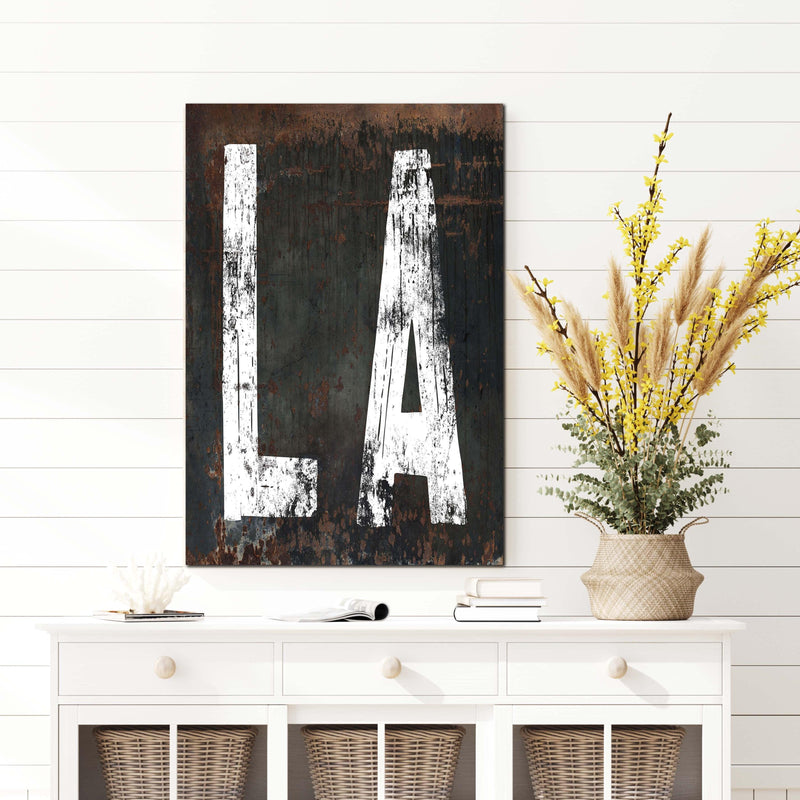 Distressed Rustic Louisiana Canvas Wall Decor - Vintage Charm