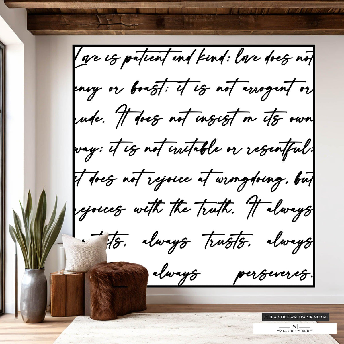 Scripture Murals Walls of Wisdom | Large Wall Art Murals & Rustic Western Decor