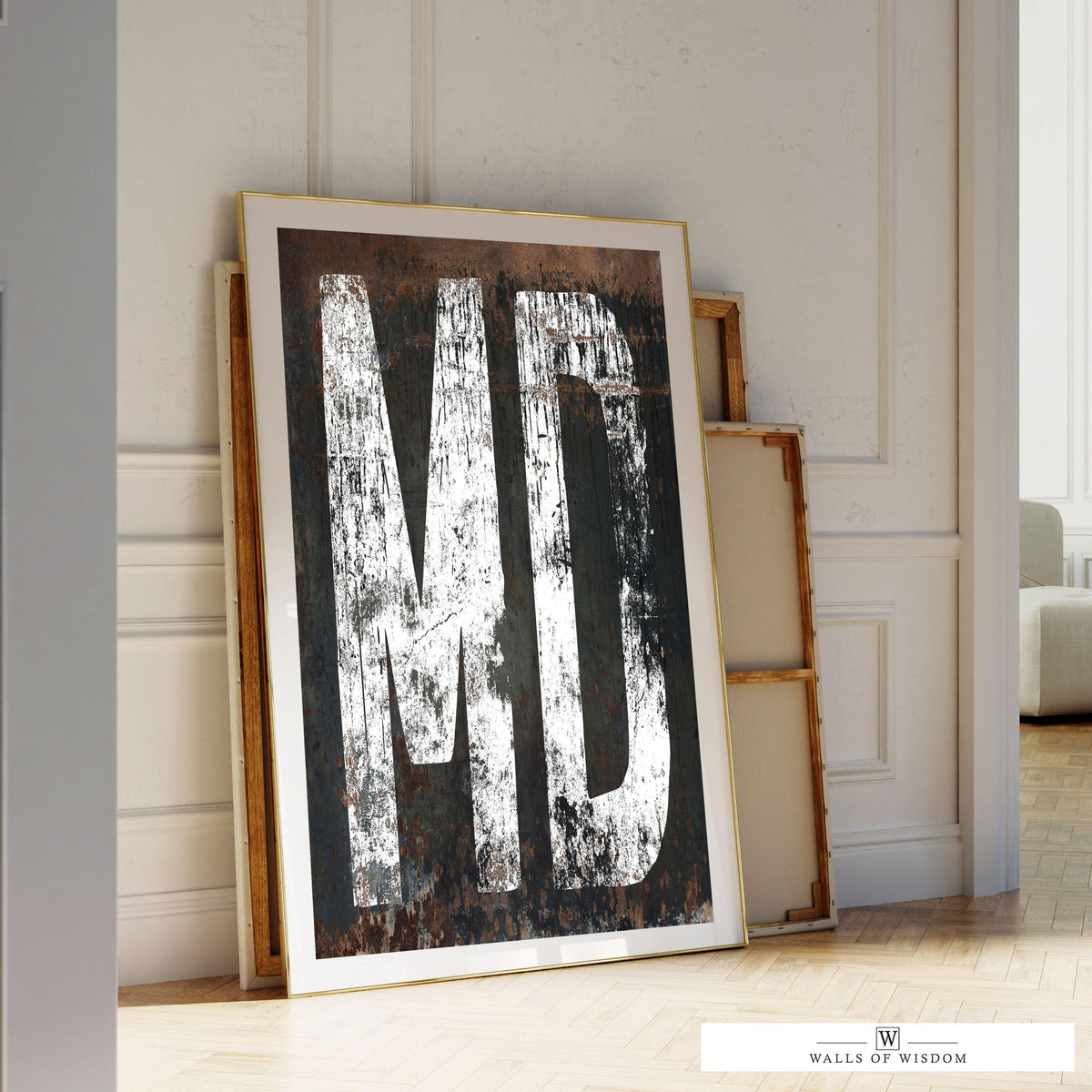 Maryland Home State Rustic Southwest Poster Print - MD State Sign Vintage Typography Wall Art