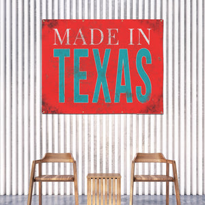 Made In Texas Outdoor Porch & Patio Decor - Made In Texas Mural Vinyl Sign