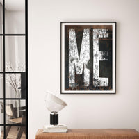 Maine Home State Western Typographic Poster Print - ME State Sign Rustic Wall Art
