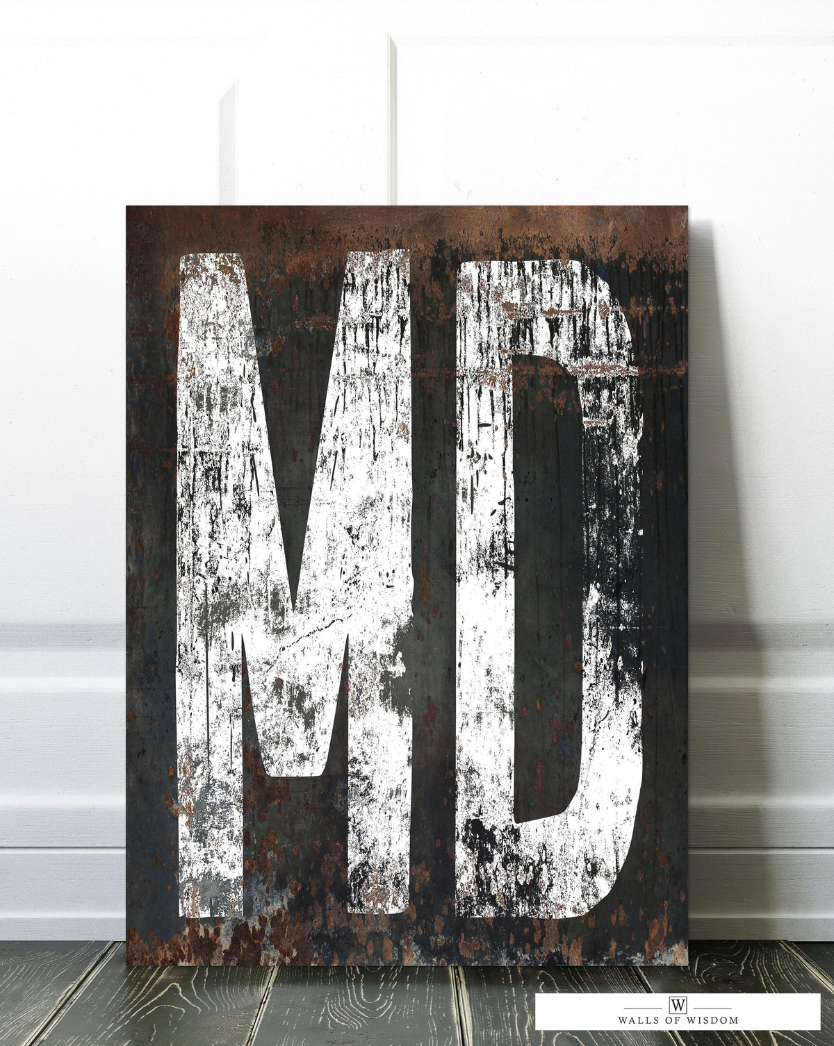 Distinctive Maryland Typography Canvas Wall Art: Rustic Western & Farmhouse Fusion Art Print