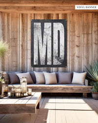 Maryland Coastal Elegance: Weatherproof Indoor Outdoor Vinyl Banner
