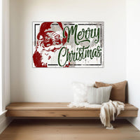 Merry Christmas Santa Wall Decor - Vintage Retro Santa Claus Canvas Print