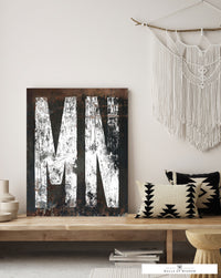 Minnesota Home State Art Canvas Wall Art: Vintage Industrial-Farmhouse Blend for All Décor Styles