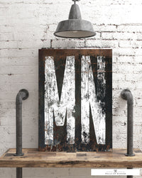 Minnesota Home State Art Canvas Wall Art: Vintage Industrial-Farmhouse Blend for All Décor Styles